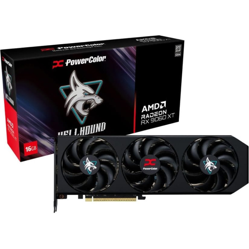 Powercolor Karta graficzna POWERCOLOR Hellhound Radeon RX 9060 XT 16GB GDDR6 (RX9060XT 16G-L/OC)