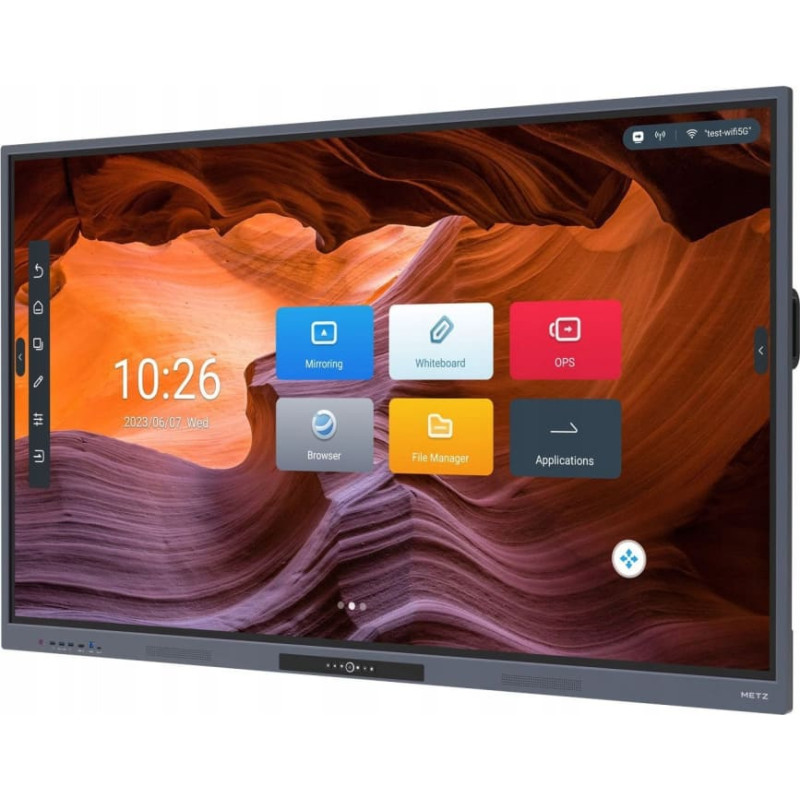 Metz 65KD1 METZ Monitor interaktywny 65 cali 4K dotykowy DLED Wi-Fi6 LAN 8GB/128GB 24/7 Android 11 z uchwytem ściennym