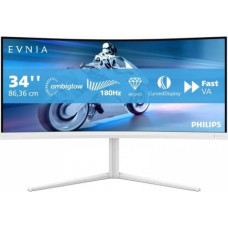 Philips Monitor 34 inches 34M2C5501A Curved VA 180Hz HDMIx2 DP HAS Ambiglow