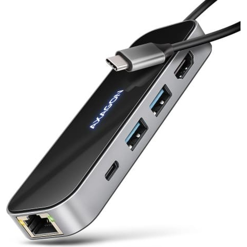 Axagon HMC-6GLN multiport hub USB-C LAN HDMI PD100W