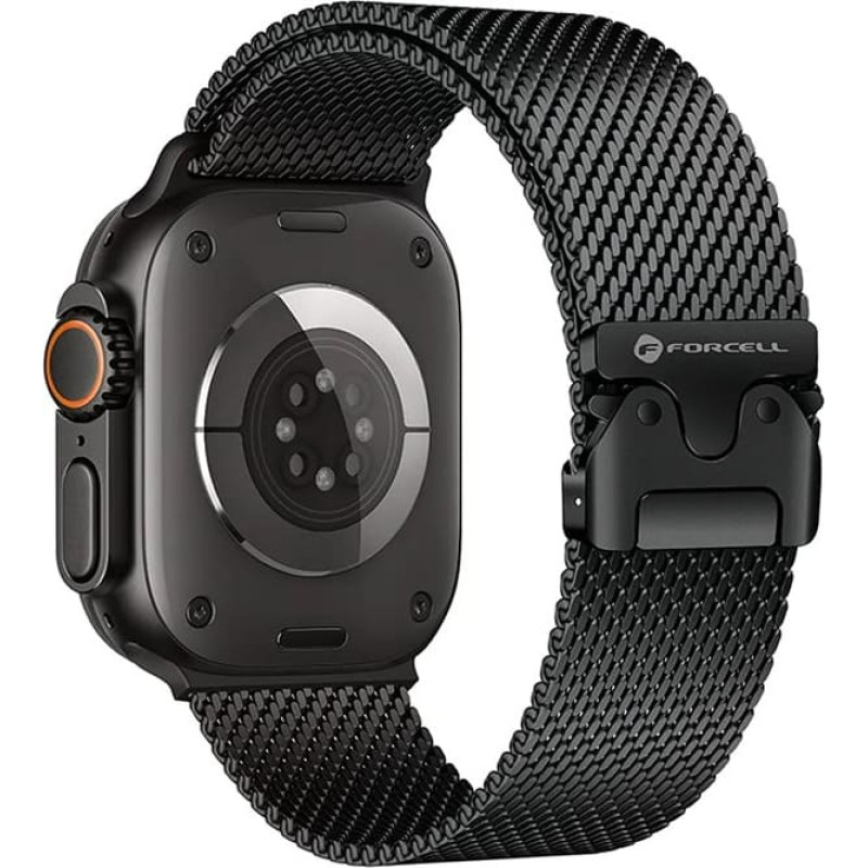 Forcell Pasek do Apple Watch Forcell F-Design FA11 zatrzask stal 38 / 40 / 41 mm czarny