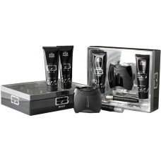 Cristiano Ronaldo New Brand Extasia Black zestaw woda toaletowa spray 100ml + balsam po goleniu 130ml + żel pod prysznic 130ml + woda toaletowa