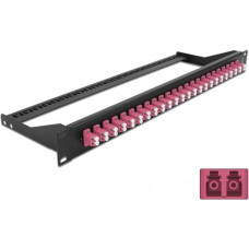Delock 19? Fibre Patch Panel 24 port LC Duplex violet, Fiber, LC, Black, Violet, Rack mounting, 1U, 482.6 mm