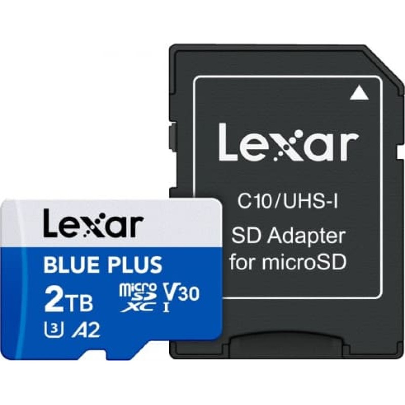 Lexar Memory card microSD 2TB C10 A2 U3 V30 170MB/s Blue Plus