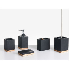 Beliani Zestaw akcesoriów łazienkowych 5 elementów TAPICHE Czarny