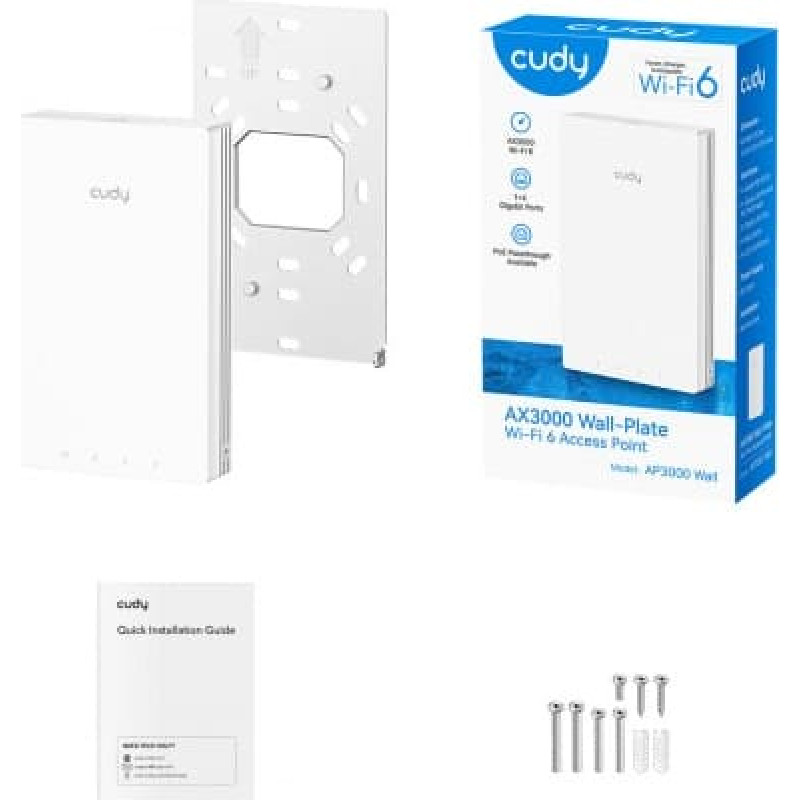Cudy Access Point AX3000 Gigabit Wall-Plate Wi-Fi 6 Access Point
