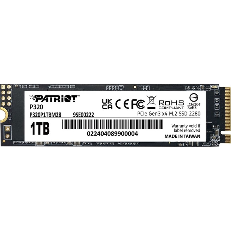 Patriot Memory SSD disks PATRIOT VIPER P320 M.2 PCI-Ex4 NVMe 1TB 3GB/S (P320P1TBM28)