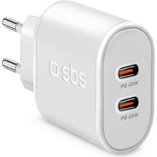 Sbs Mobile Ładowarka SBS Mobile Ładowarka 2x USB-C 45W 8018417405709 TETR2CPD45W