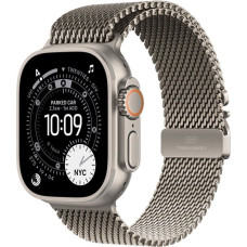 Apple Smartwatch Apple Watch Ultra 3 GPS + Cellular 49mm Natural Titanium / Titanium Milanese Loop M Szary  (MEWY4QF/A)