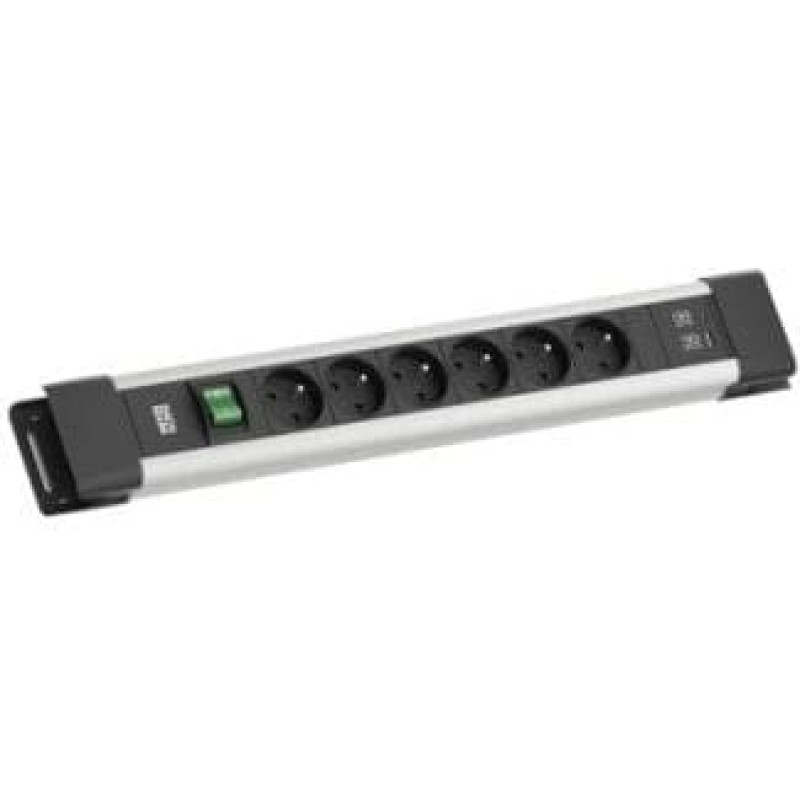 Bachmann CONNECTUS 6xUTE, 1xswitch 1xUSB A/C 22W 2.0m CEE7/7 Szary