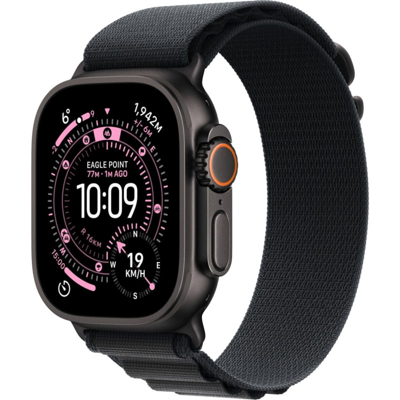 Apple Smartwatch Apple Watch Ultra 3 GPS + Cellular 49mm Black Titanium Case with Black Alpine Loop - Small
