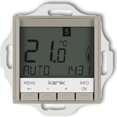 Karlik MINI Mechanizm uniwersalnego elektronicznego tygodniowego regulatora temperatury (podświetlenie niebieskie) taupe 60MRT-3.2