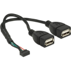 Delock USB 9 pin - USB 9 pin, 0.2m, Czarny (84933)