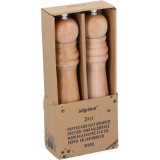 Alpina - Zestaw drewnianych młynków do pieprzu i soli 25 cm (2 sztuki)