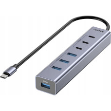 Unitek Aktywny Hub USB-C  3x USB-C 10Gbps  4x USB-A 5 Gbps z zasilaczem