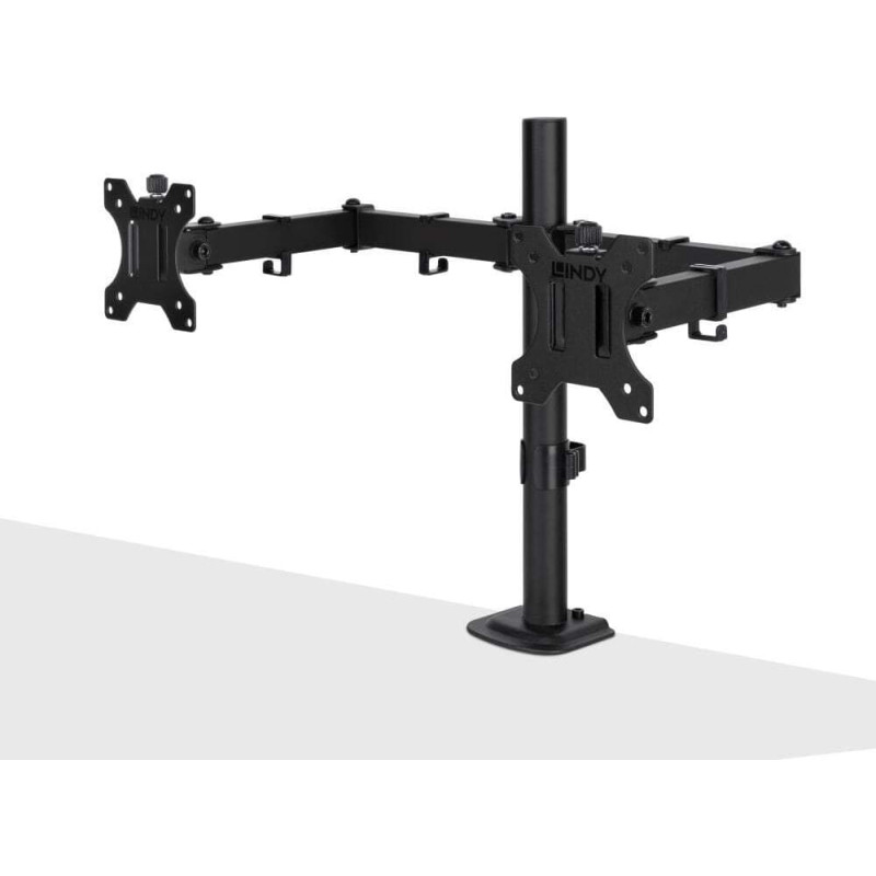 Lindy Podwójny regulowany uchwyt na wyświetlacz - czarny