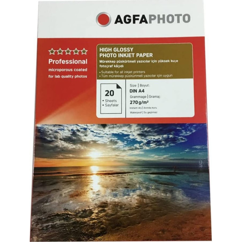 Agfaphoto Papier fotograficzny do drukarki A4 (AP26020A4N)