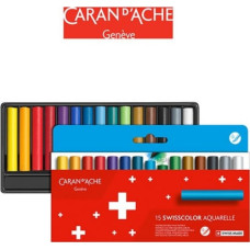 Caran D`arche Kredki akwarelowe woskowe CARAN D'ACHE Swisscolor, kartonowe pudełko, 15 szt.