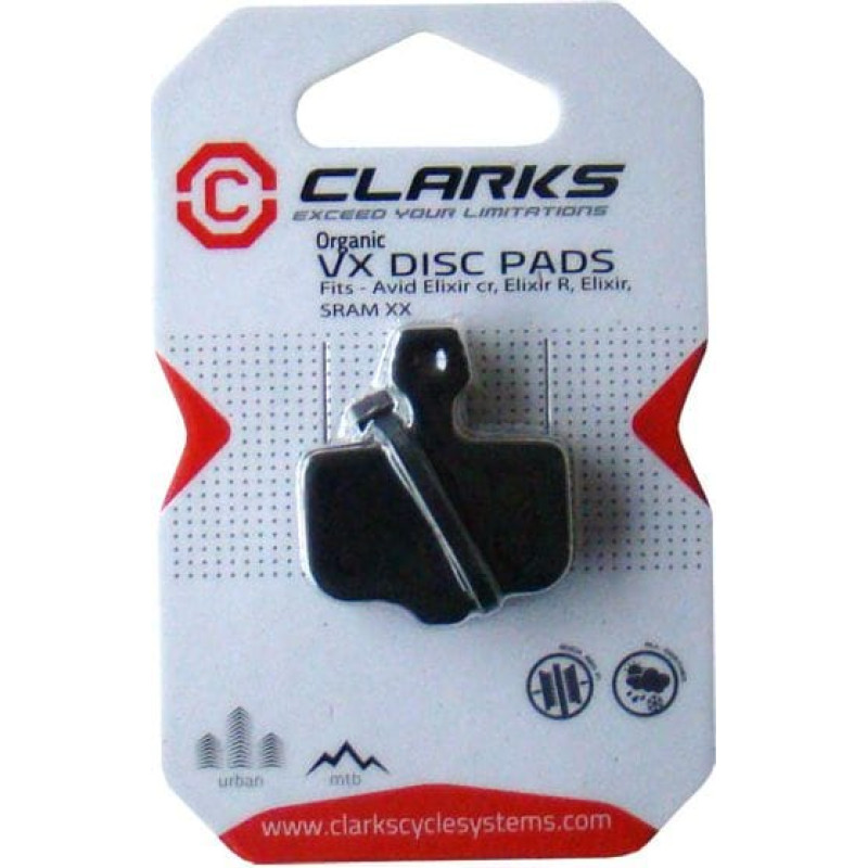 Clarks Okładziny hamulcowe AVID (Elixir 1,3,5, Elixir CR, Elixir R, Sram XX, X0) organiczne