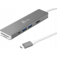 J5Create Stacja/replikator j5create j5create JCD390-N stacja dokująca Przewodowa USB 3.2 Gen 2 (3.1 Gen 2) Type-C Srebrny, Biały
