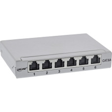 Inline InLine® Patch panel Cat.6A 0.5U 6-port, for table/wall/rail, with dust protection, grey
