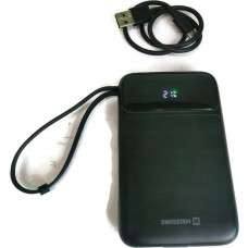 Swissten , Powerbank, s bezdr�tov�m nab�jen�m, Li-Pol, 5/9/12V, zintegrowany kabel USB-C + Lighting, 10000mAh, USB-C,USB-A,Kabel Li