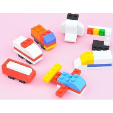 Iwako Zestaw gumki do ścierania puzzle Block Vehicle