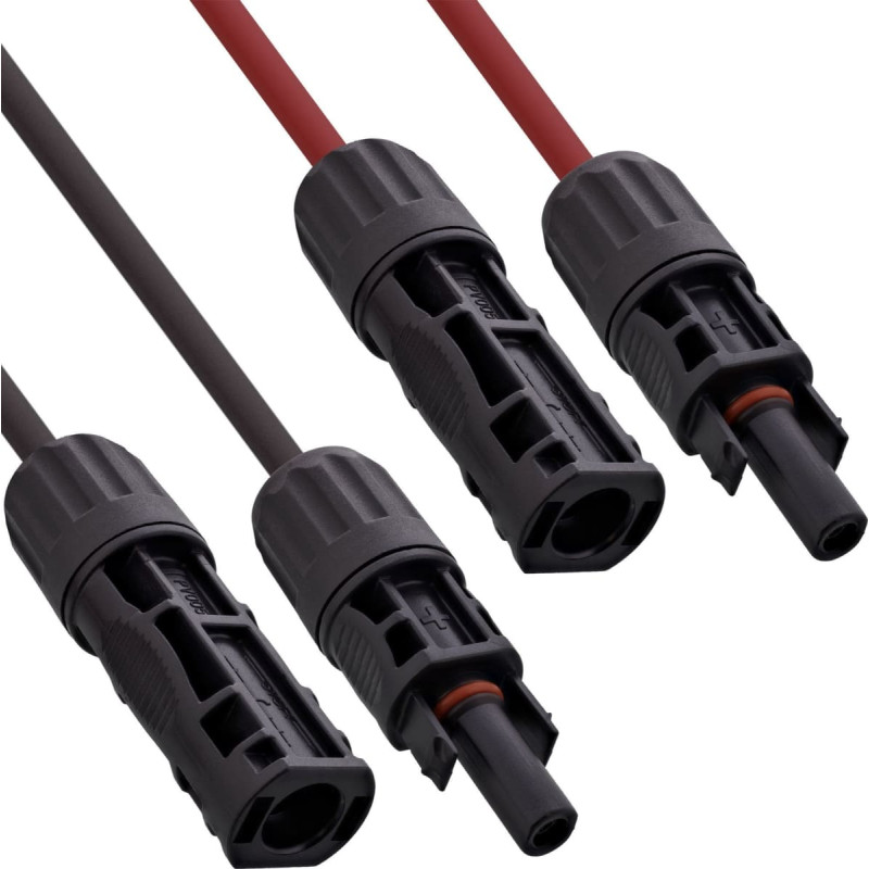 Inline ® Solarkabel Verlängerungs-Set inkl. Solarstecker 6mm² schwarz/rot 5m