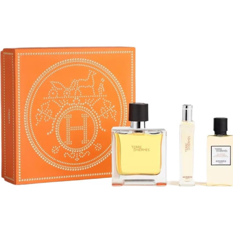 Hermes Terre D'Hermes Zestaw perfumy spray 75ml + perfumy spray 15ml + żel pod prysznic 40ml