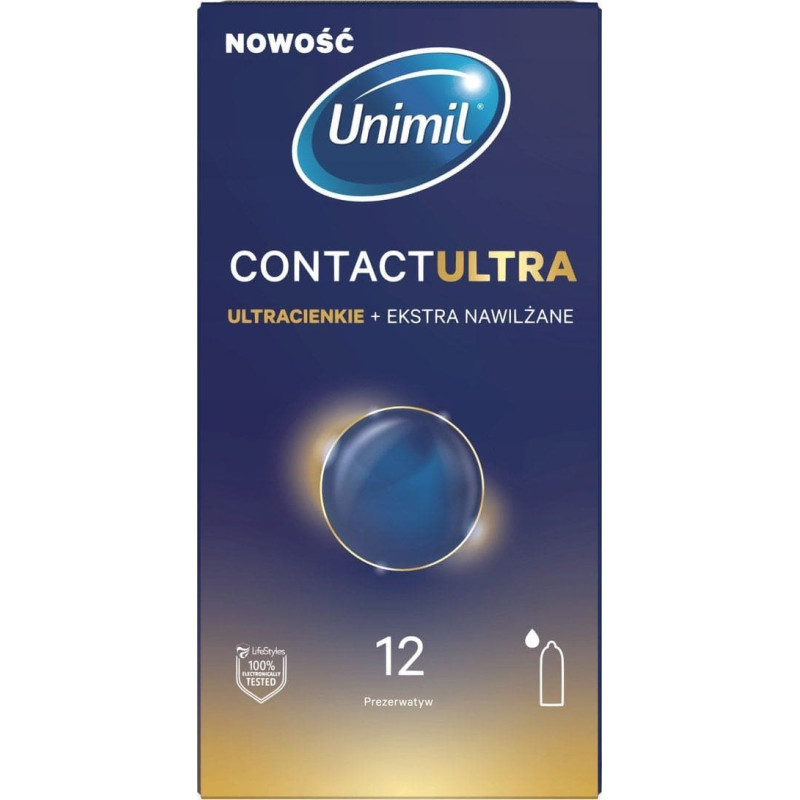 Unimil Contact Ultra Ultracienkie nawilżane prezerwatywy 12szt