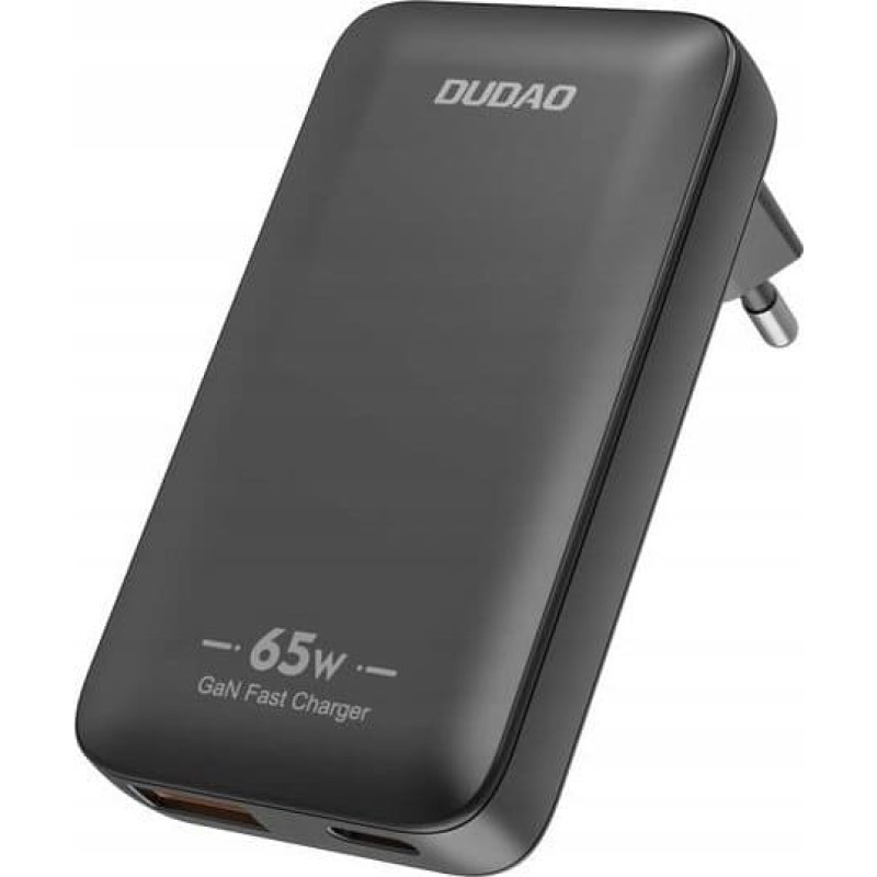 Dudao Ładowarka sieciowa podróżna GaN Dudao A65Q 65W USB-A / USB-C PD ultracienka EU / US - czarna