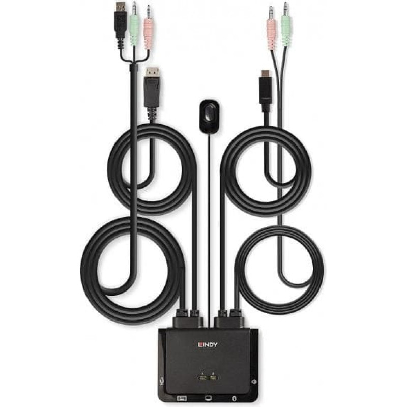 Lindy Switch Lindy 2-Port DP 1.2 USB-C KVM