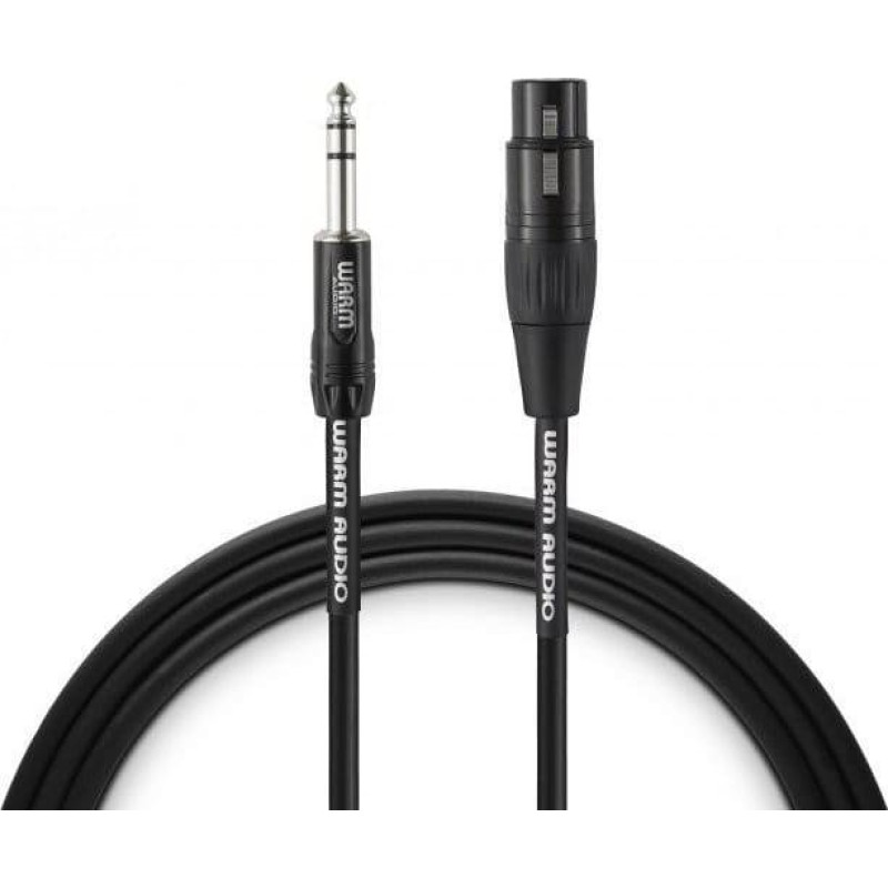 Warm Audio PREM-XLRF-TRSM-3 audio cable 0.9 m XLR 6.35mm TRS Black