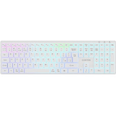 Canyon Klawiatura HKB-W11 UK/US RGB Dwa Tryby Bezprzewodowa Biała