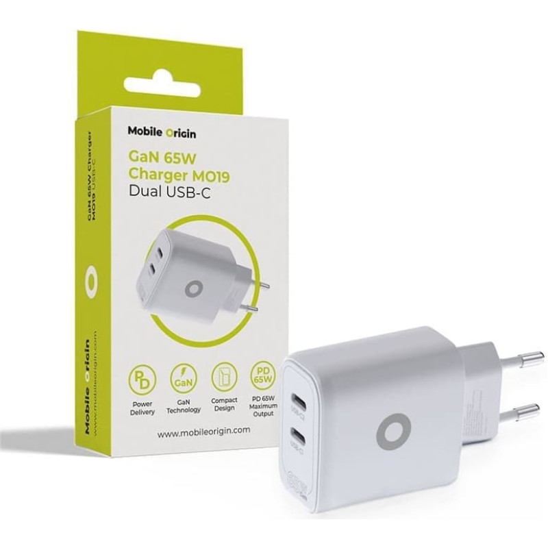 Mobile Origin GaN 65W Charger MO19 - Dual USB-C