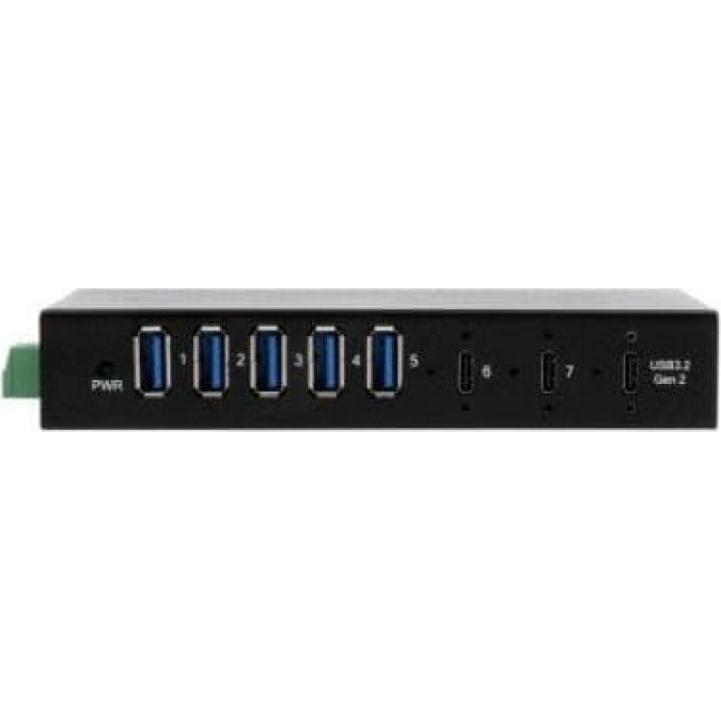Exsys EX-12297HMS 7-portowy metalowy HUB USB 3.2 Gen 2x1 z 2 portami USB-C i 5 portami USB-A 3.2 Gen 1