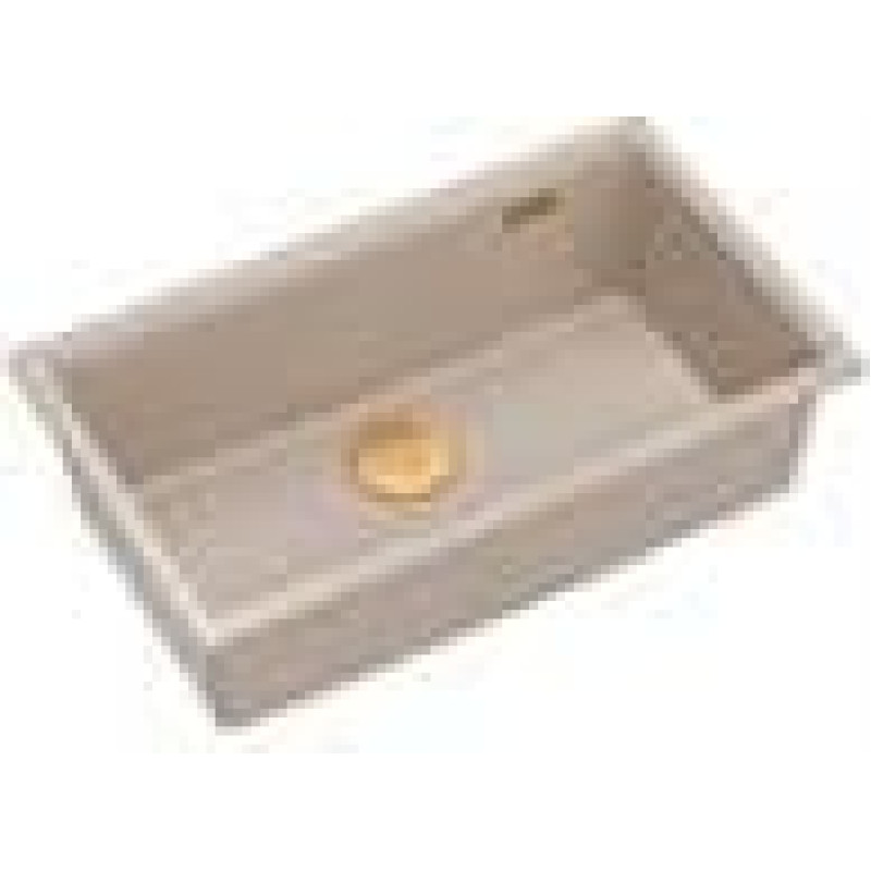 Graniteq LOGAN 110 GraniteQ zlewozmywak pearl beige 76x45x23,5 cm 1-komorowy wpuszczany z syfonem manualnym miedziany