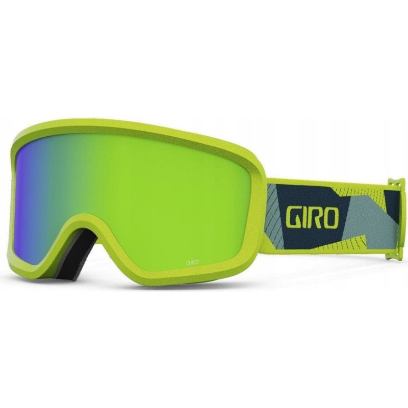 Giro Gogle zimowe juniorskie GIRO CHICO 2.0 ANO LIME GEO CAMO (Szyba lustrzana kolorowa LODEN GREEN) (NEW 2023/2024)