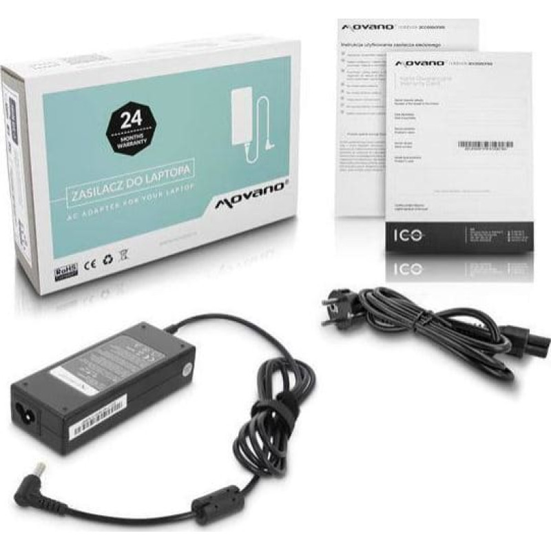 Movano Zasilacz do laptopa Movano 90 W, 2.5 mm, 4.7 A, 19 V (ZZ/LIT19474)