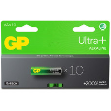 GP Ultra Plus Alkaline Battery, Size AA, 15AU/LR6, 1.5V, 10-pack