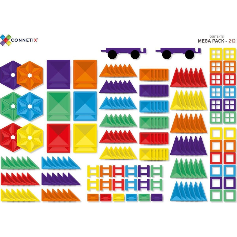 Textar CONNETIX Rainbow Mega Pack 212 el klocki magnetyczne 3+