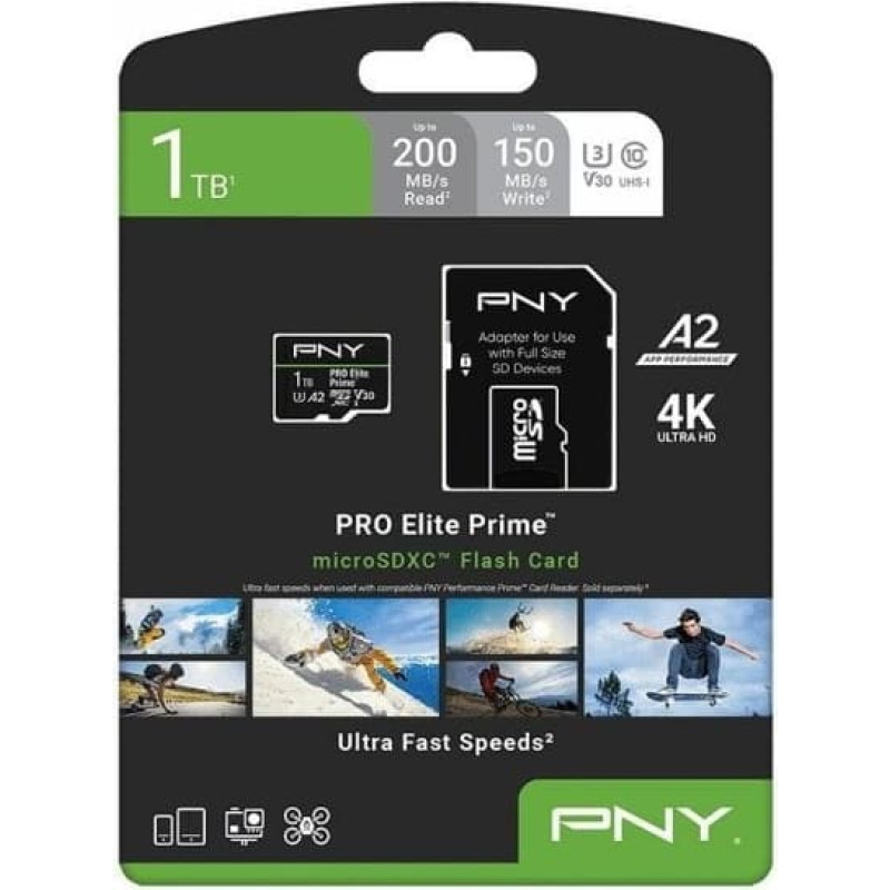 PNY Karta pamięci microSDXC Elite Prime 1TB + adapter SD