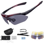 Rockbros Okulary rowerowe polaryzujące 10001 - ZESTAW czarno-czerwone Okulary rowerowe polaryzujące 10001 - ZESTAW czarno-czerwone