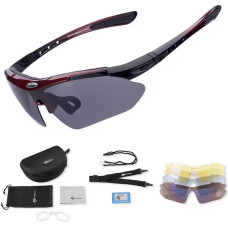 Rockbros Okulary rowerowe polaryzujące 10001 - ZESTAW czarno-czerwone Okulary rowerowe polaryzujące 10001 - ZESTAW czarno-czerwone