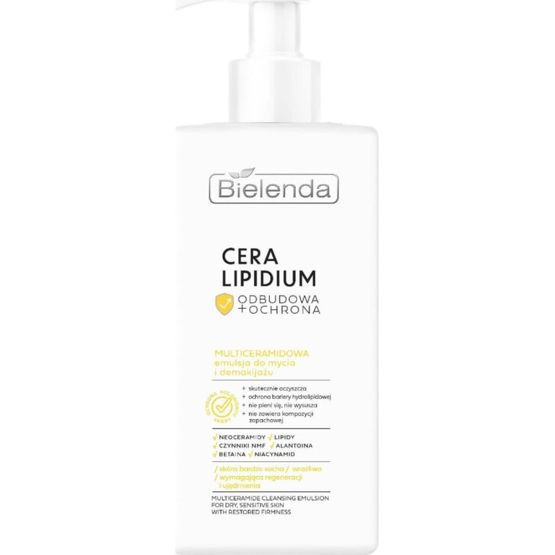 Bielenda Cera Lipidium Odbudowa + Ochrona Multiceramidowa emulsja do mycia i demakijażu 300 ml
