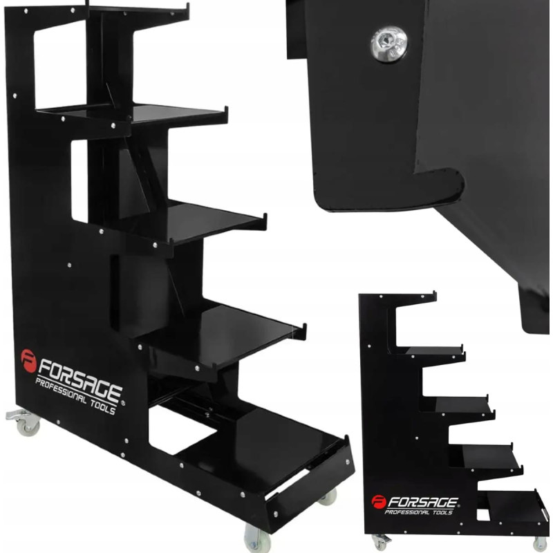 Forsage Stojak regał ekspozycyjny mobilny 1350x1000x400mm 5 półek do 300kg