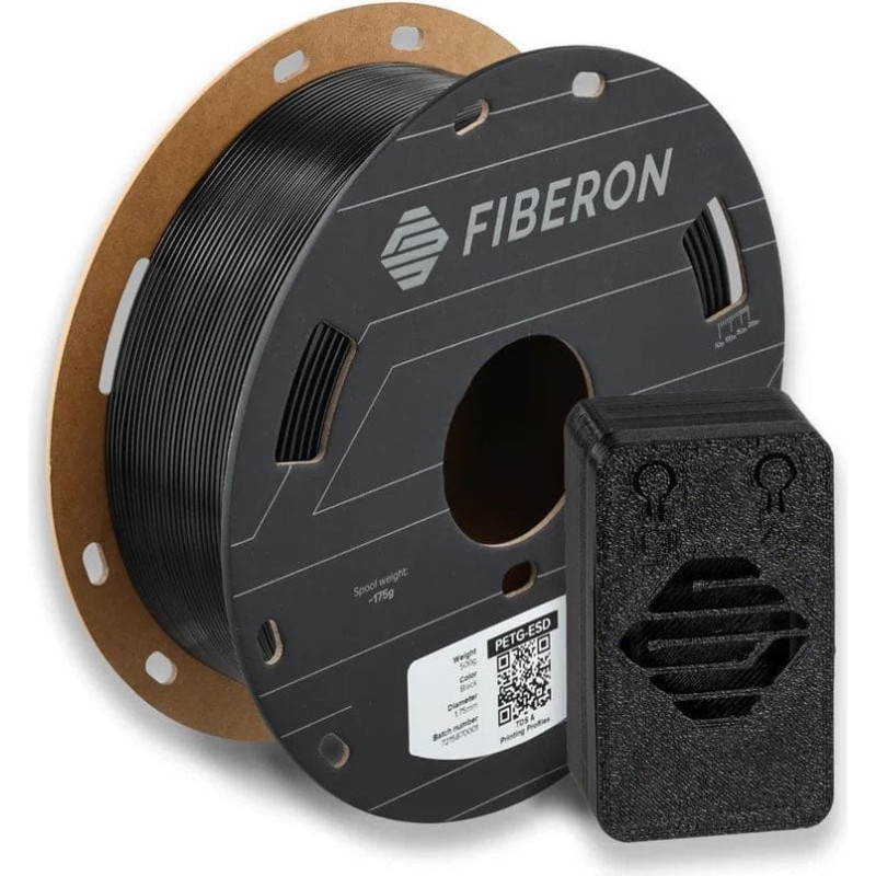 Poly Filament Polymaker Fiberon PETG-ESD 1,75mm 0,5kg - Black}