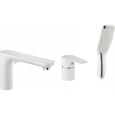 Invena bateria wannowa 3-otworowa Dokos biały/chrom BW-19-S02-V