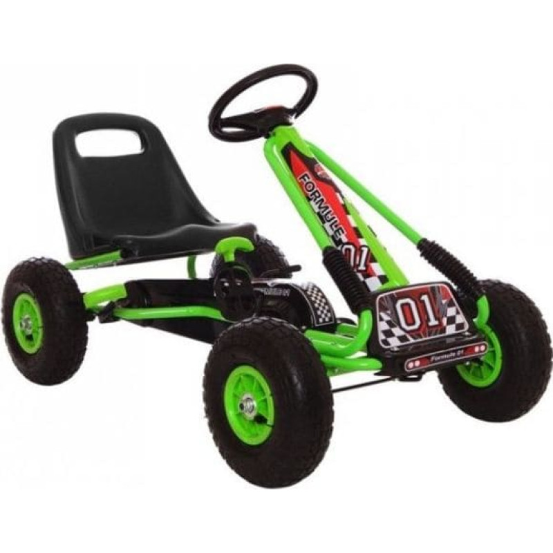 Lean Sport Gokart Zielony A-15 Pompowane Koła