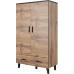 Cama Meble Szafa LOTTA 2D2S wotan + czarny mat